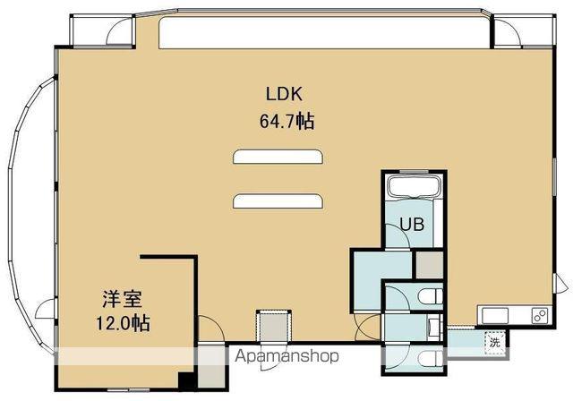 ロイヤルシティ弐番館青柳(1LDK/12階)の間取り写真