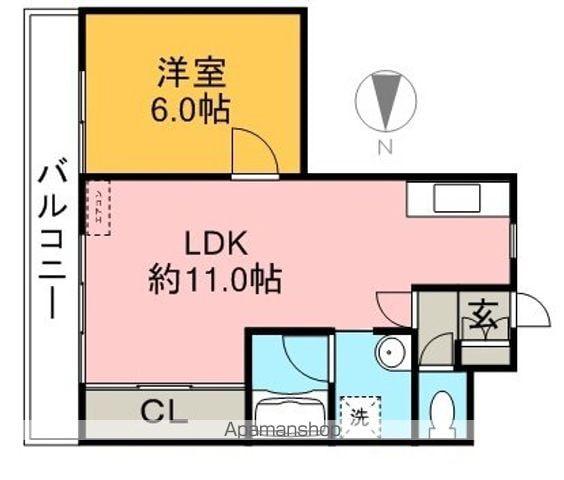 パークマンションアイワ(1LDK/4階)の間取り写真