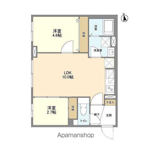 ウェルスクエア祖師ヶ谷大蔵(2LDK/1階)の間取り写真