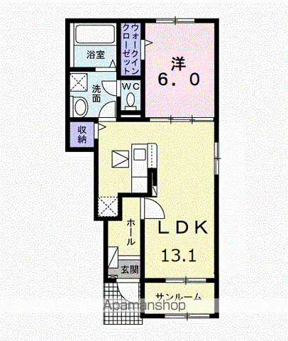 ナチュラル カーサ Ⅰ(1LDK/1階)の間取り写真