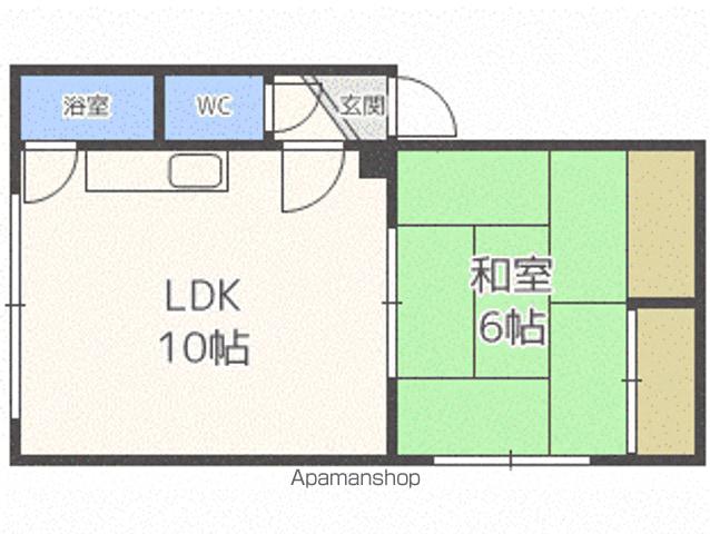 ハイツ山本(1LDK/2階)の間取り写真
