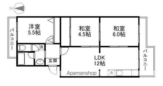 メゾン西国分(3LDK/2階)の間取り写真