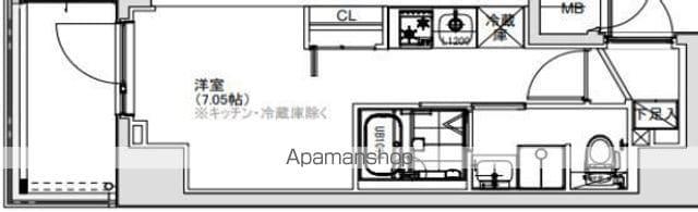S-RESIDENCE横濱阪東橋(ワンルーム/7階)の間取り写真