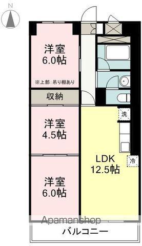 オーロラビル(3LDK/10階)の間取り写真