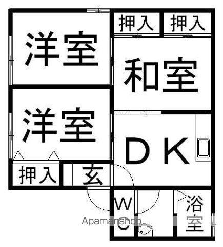 ロイヤルストークA(3DK/2階)の間取り写真