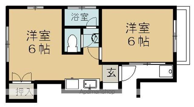 ベルハウス(2K/2階)の間取り写真