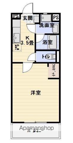 ウィステリア(1K/3階)の間取り写真