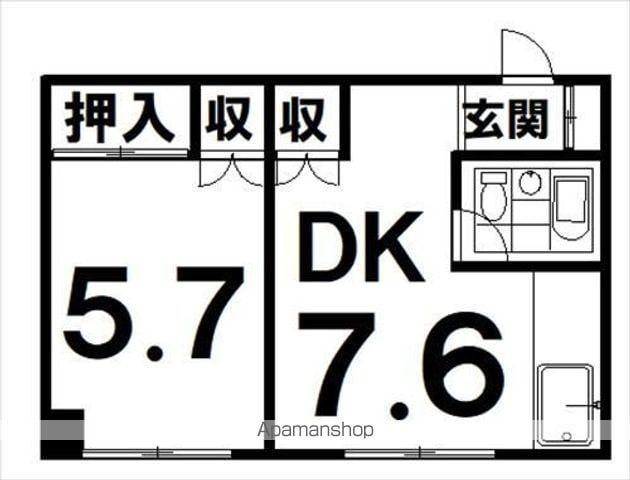 野々村ビル(1DK/4階)の間取り写真