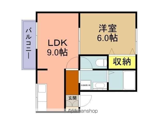ハイカムール白銀(1LDK/2階)の間取り写真