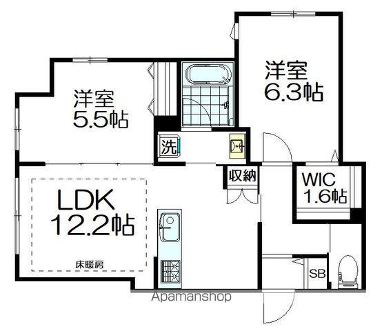  高円寺南3丁目メゾン(2LDK/1階)の間取り写真