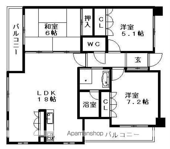 パークアクシス金山ウエスト(3LDK/5階)の間取り写真