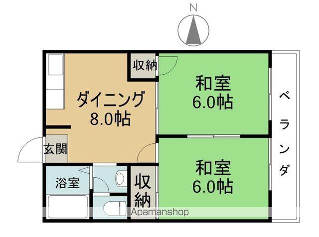 ニューグリーンハウス(2DK/2階)の間取り写真