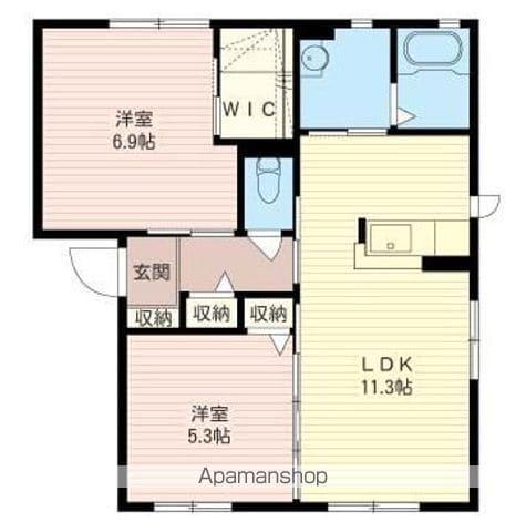 ニコ・アベニューB(2LDK/2階)の間取り写真