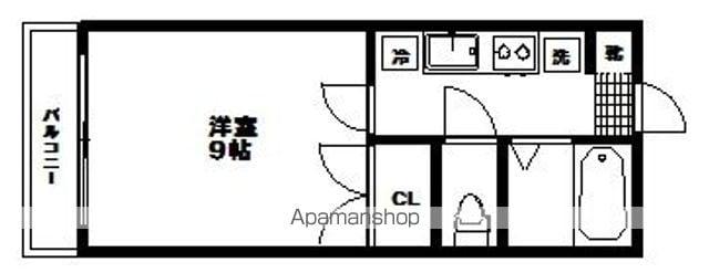 セレーノ国見(1K/1階)の間取り写真