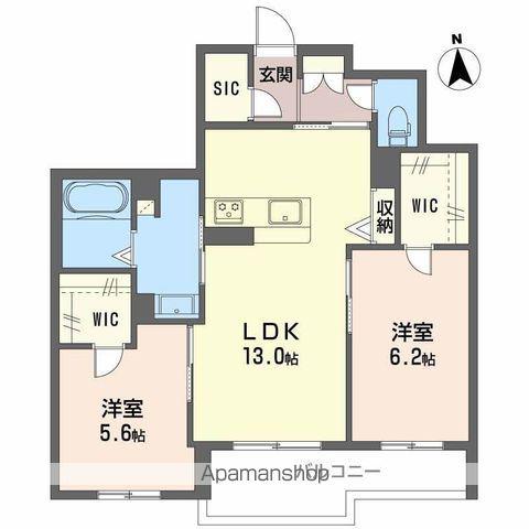 シャーメゾン バルーンフラワー(2LDK/2階)の間取り写真