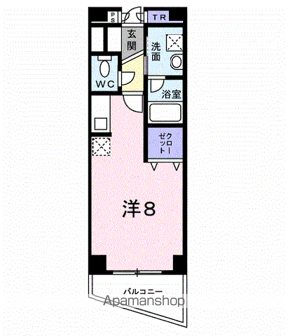 サンハイツT(ワンルーム/2階)の間取り写真