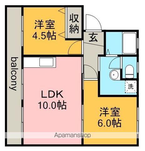 シルエ柏原(2DK/1階)の間取り写真