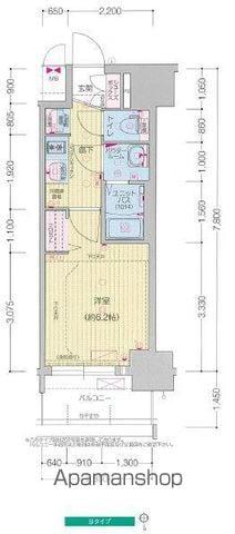 プレサンス鶴舞駅前レジス(1K/7階)の間取り写真