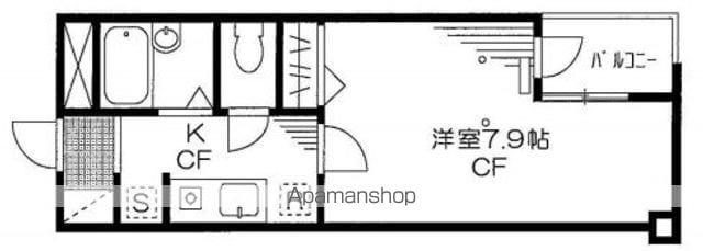 クレセント戸山(1K/3階)の間取り写真