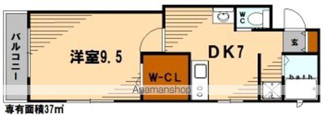 クレマチスの丘Ⅰ(1DK/2階)の間取り写真