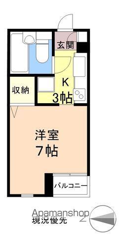 LA新徳田 A(1K/3階)の間取り写真