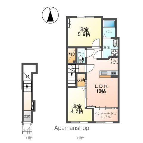 コンテント(2LDK/2階)の間取り写真