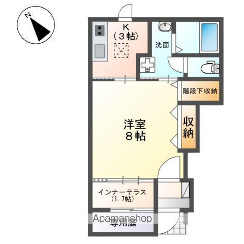 ヴェリテ(1K/1階)の間取り写真