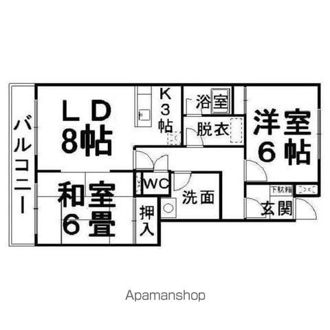 北成ビル(2LDK/5階)の間取り写真