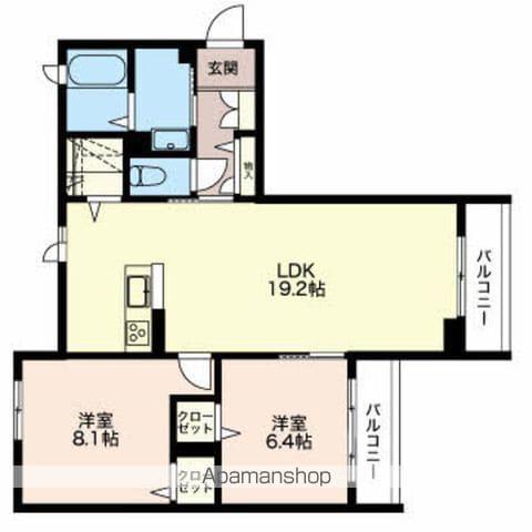 シャーメゾン美須々の杜(2LDK/3階)の間取り写真