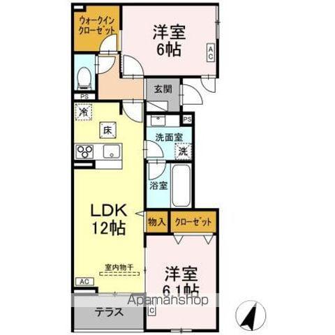 ESPELIA・K(2LDK/1階)の間取り写真