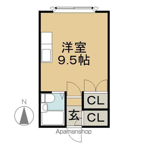 若葉ハイツ(ワンルーム/2階)の間取り写真