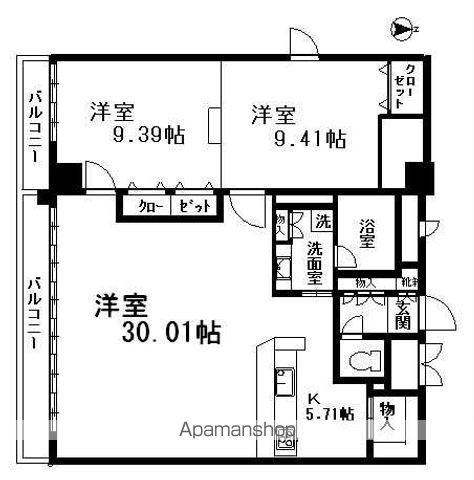 レジディア東桜2(2LDK/6階)の間取り写真