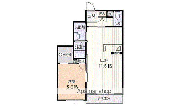 PROUD22(1LDK/1階)の間取り写真