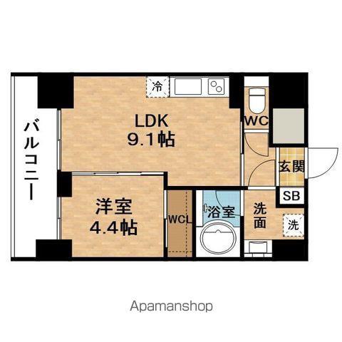 NORDENHEIGHMTENJINBASHIADVANCE(1LDK/14階)の間取り写真
