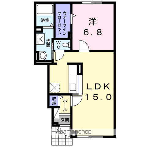 グランハイム・エフ(1LDK/1階)の間取り写真