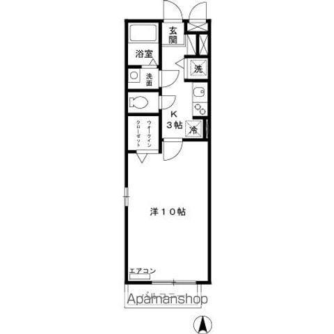 K-FLATS(1K/1階)の間取り写真