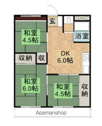 コーポサンパーク(3DK/4階)の間取り写真