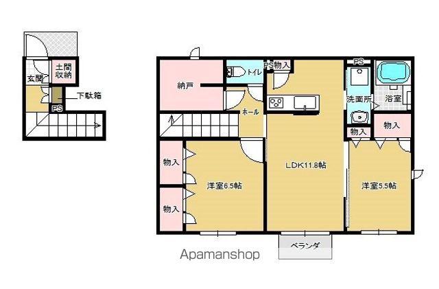 フィオーレ本町(2LDK/1階)の間取り写真