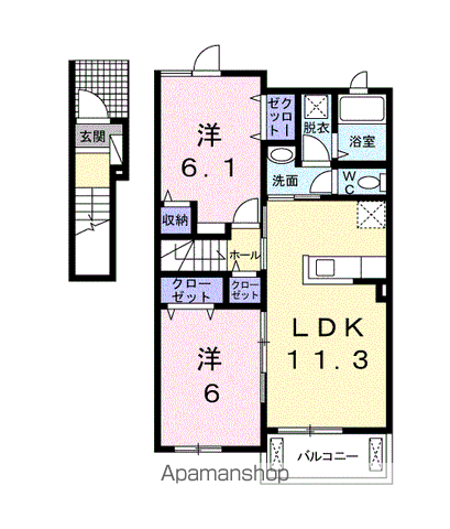 プチ グランⅡ(2LDK/2階)の間取り写真
