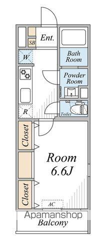 ガーデンアステリア 西千葉(1K/1階)の間取り写真