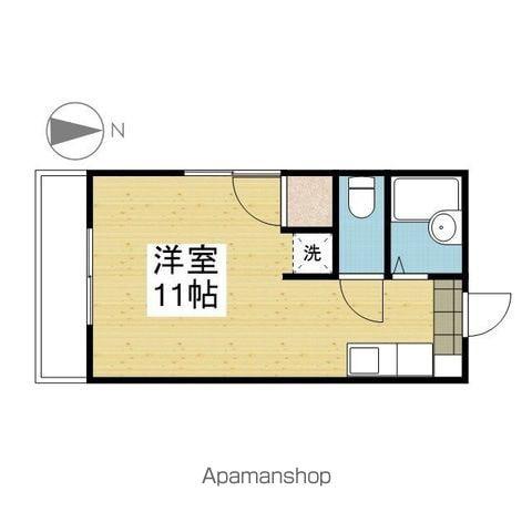 平和通マンション(ワンルーム/2階)の間取り写真