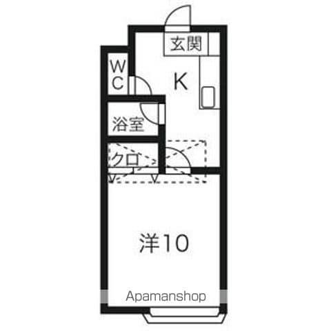 ピュアパレス(1K/1階)の間取り写真