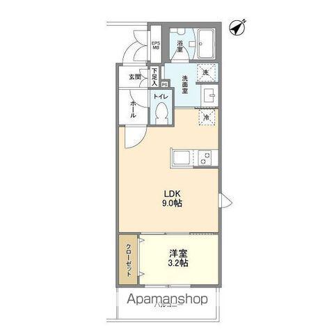 アトリオフラッツ高宮(1LDK/4階)の間取り写真