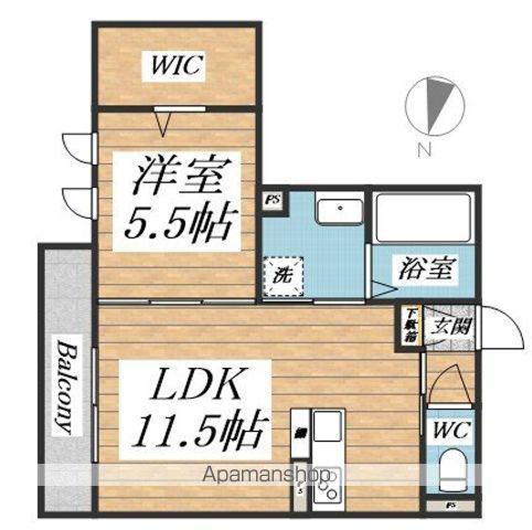 ALMO(1LDK/2階)の間取り写真