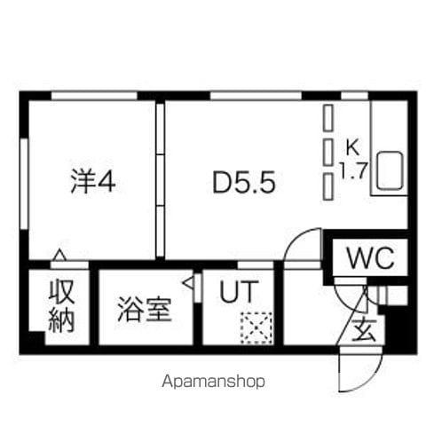 LIBE RISE(1DK/3階)の間取り写真