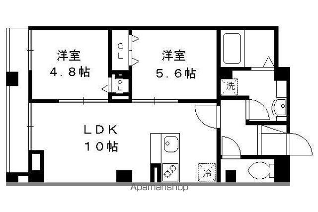 レジデンス京都洛央(2LDK/3階)の間取り写真