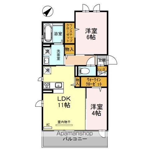 グランシャリオ A(2LDK/2階)の間取り写真