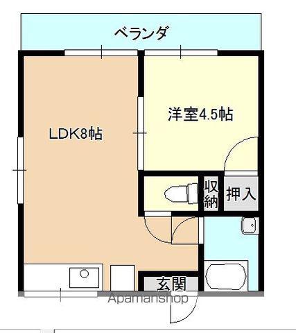 ミナミコーポ(1LDK/2階)の間取り写真