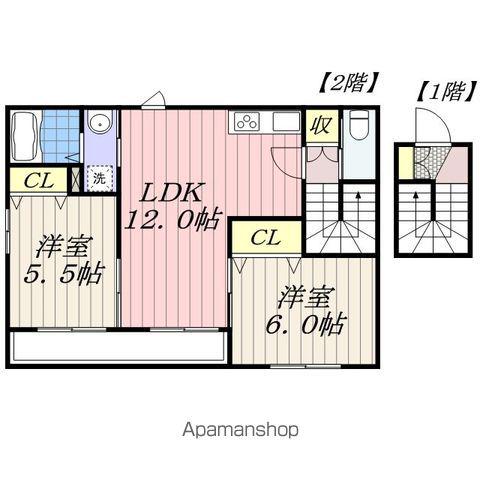 ステラ黒砂台(2LDK/2階)の間取り写真