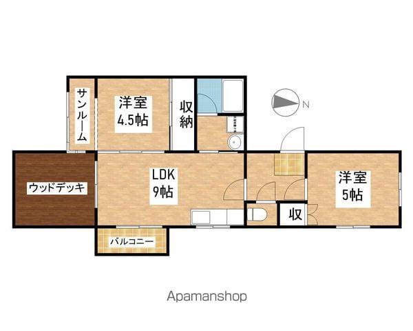 第2シャトーこがね(2LDK/4階)の間取り写真